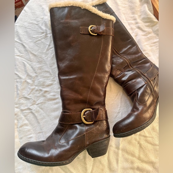 b.o.c. Shoes - b.o.c. Dark Brown Leather Buckle Boots